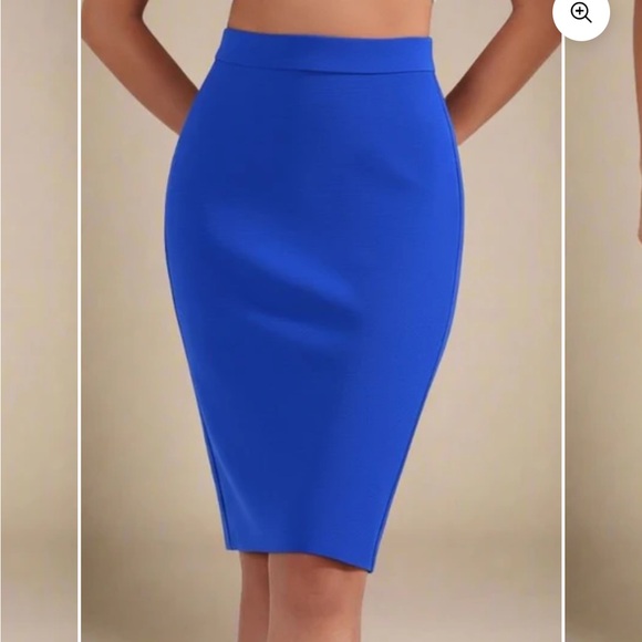 Amanda & Chelsea Vibrant Blue Pencil Skirt - Picture 2 of 9